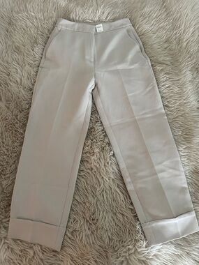 Abercrombie & Fitch Light Beige High-Rise Pants